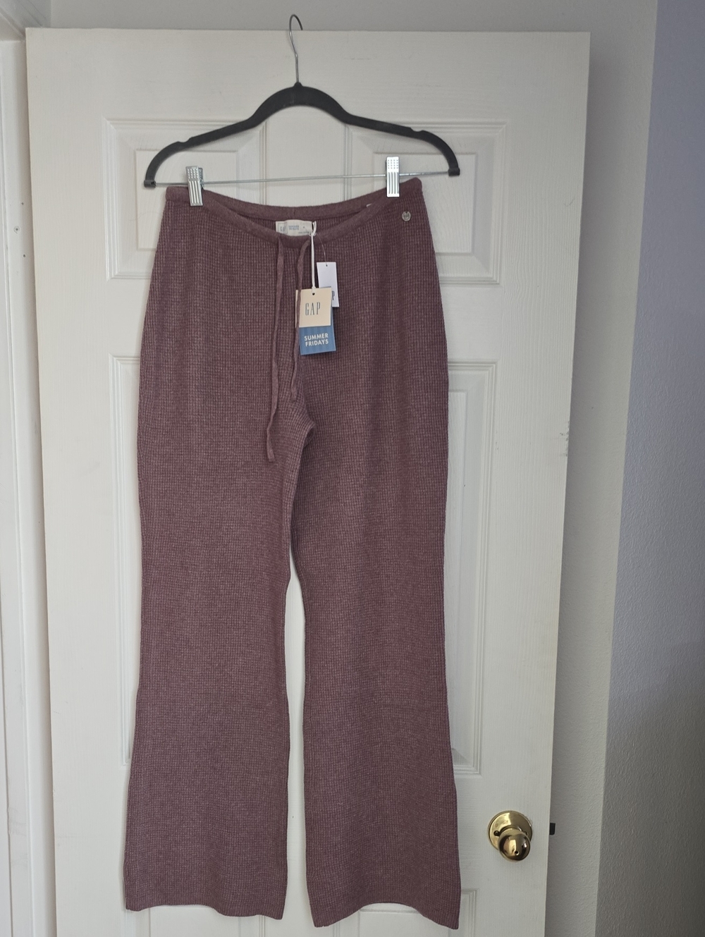 GAP ~ Summer Friday ~ Ribbed Wide-Leg Knit Pants - Dusty Mauve